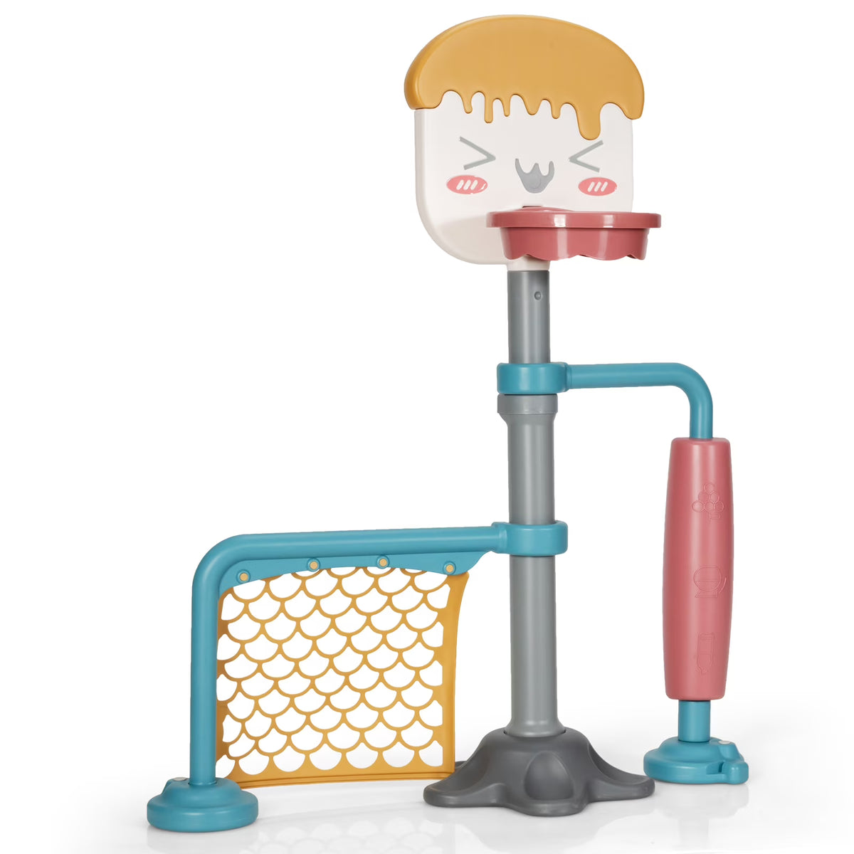 Adjustable Kids Basketball Stand Set Soccer Goal Stand Game Set Indoor Outdoor E330710