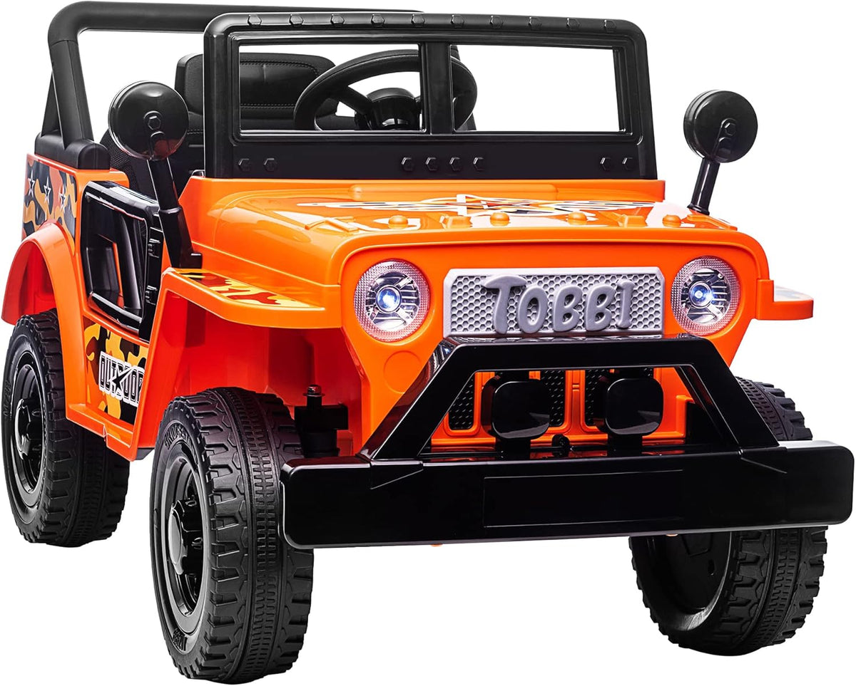Pink and Black 12V Kids Ride On Truck Car with LED Lights and Openable Doors G91846