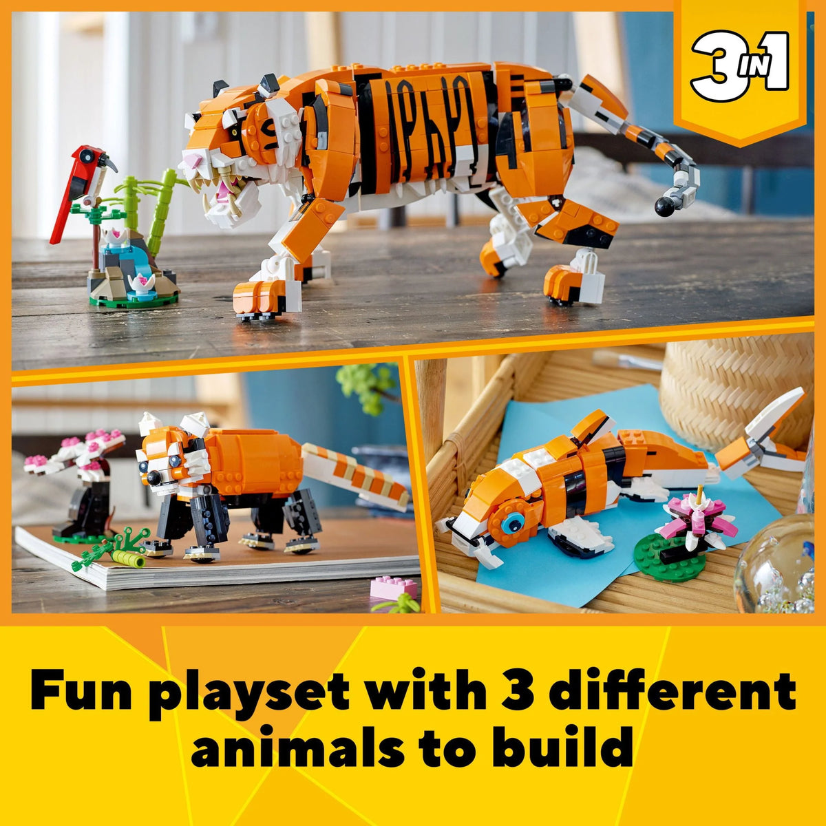 3 in 1 Animal Figures Building Set X1755