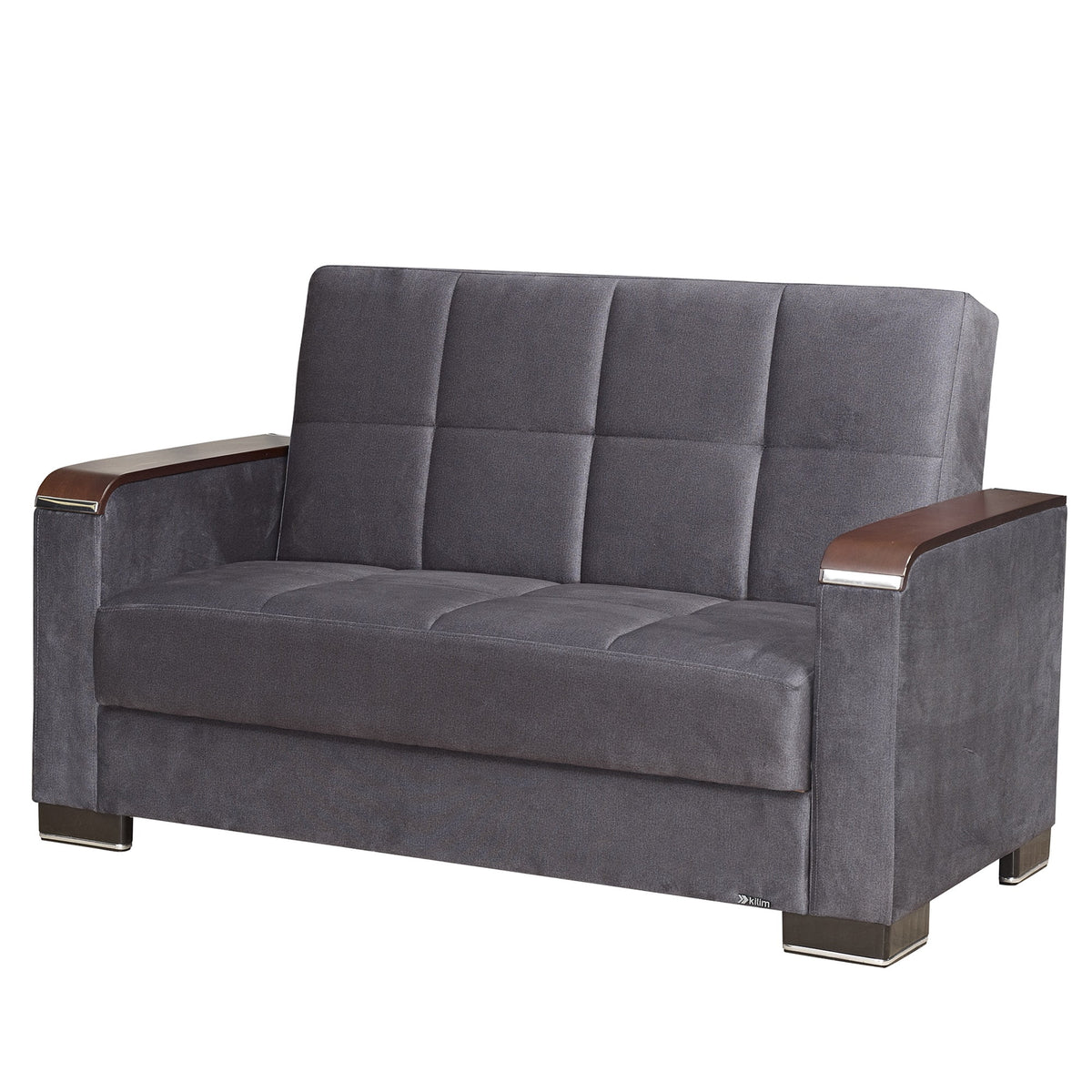 Gray Microfiber Loveseat C6491