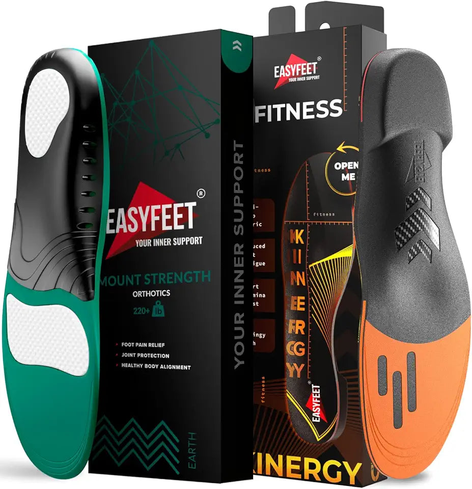 Heavy Duty High Arch Insoles with Fitness Shoe Inserts Size L U587