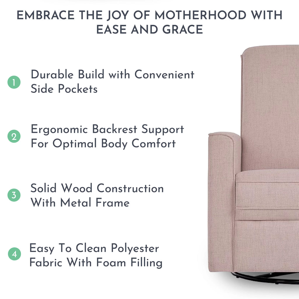 Rose Polyester Glider Recliner N6280