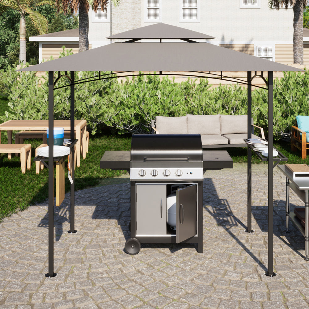 Patio BBQ Grill Gazebo Canopy with 2 Tier, Flame Retardant Cover Y854