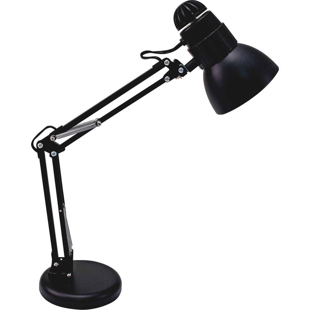 Matte Black Swing Arm Desk Lamp, Weighted Base, 22x22 Reach T307