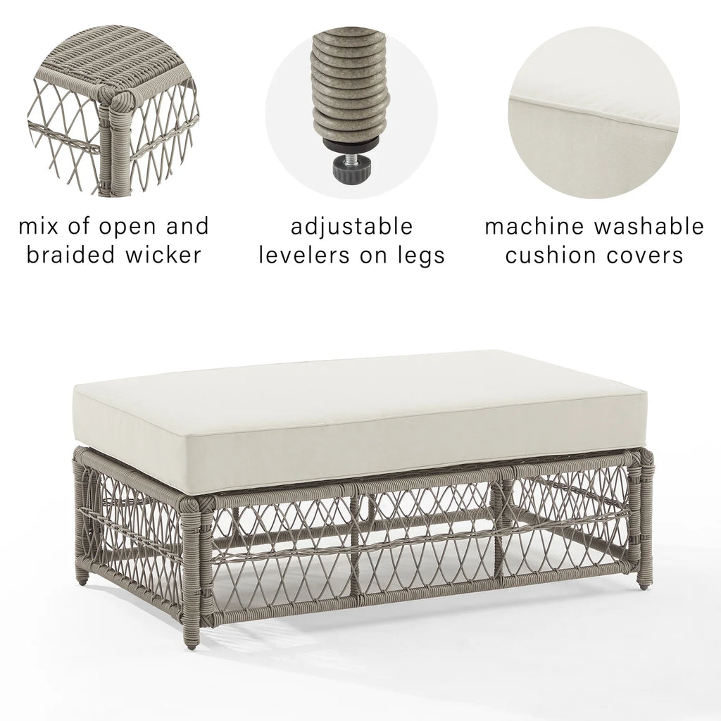 Outdoor Wicker Coffee Table Ottoman L96636