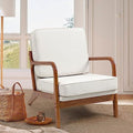 Black Linen Fabric Accent Armchair Set of 2 with Wooden Frame O9571
