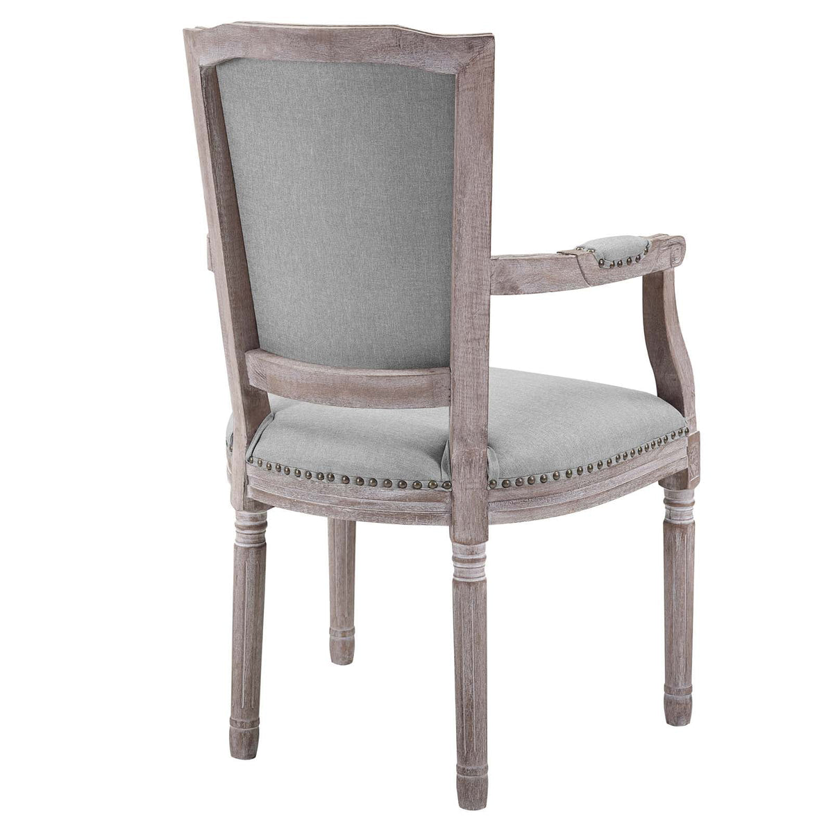 Light Grey Fabric Wood Armchair S77294