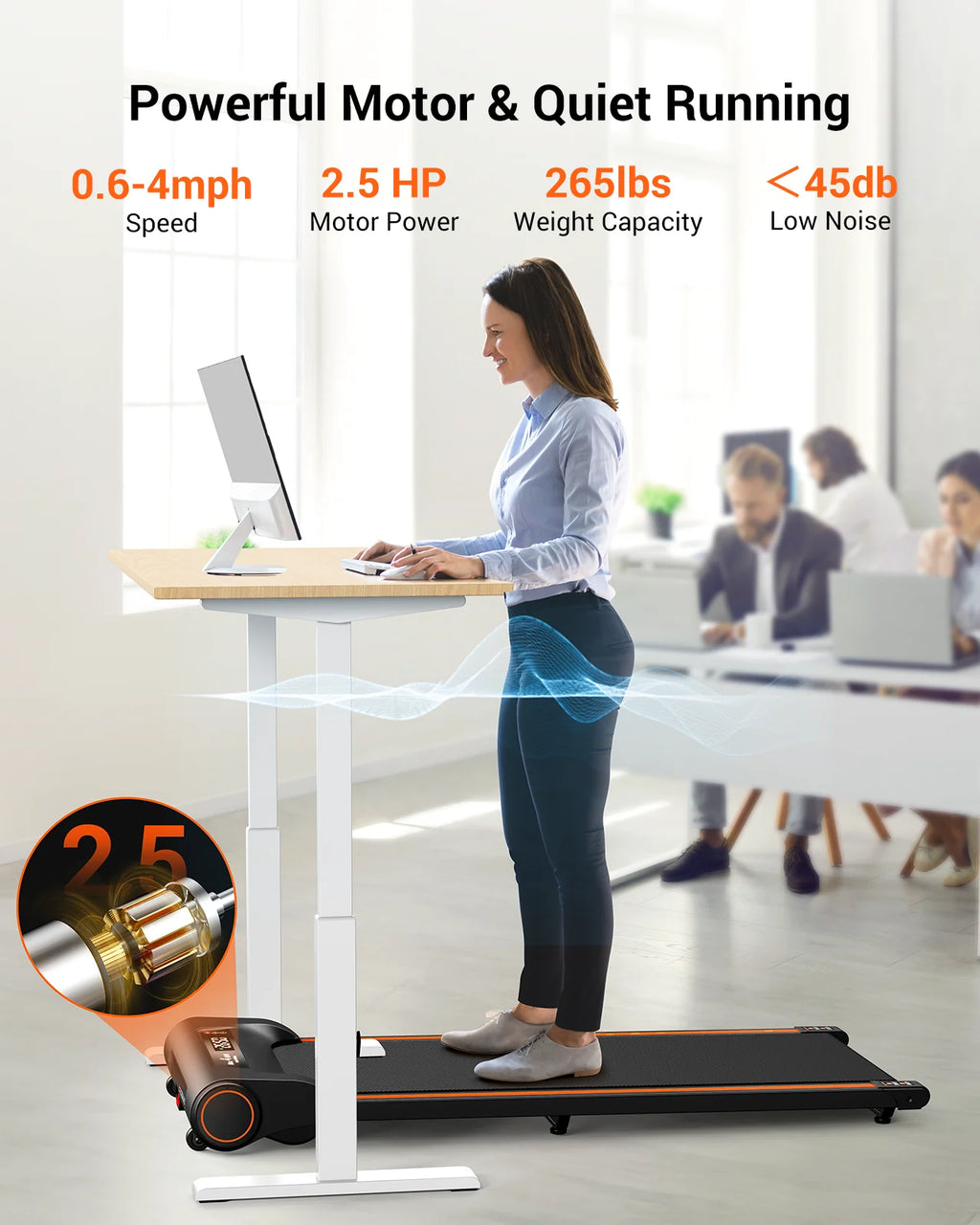 Walking Pad Under Desk Treadmill with Remote Control E5118
