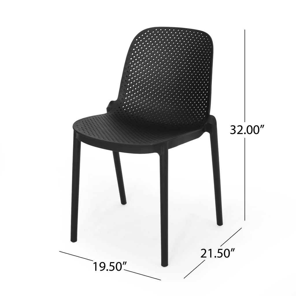 White Plastic Patio Dining Chair Set of 2 O991456