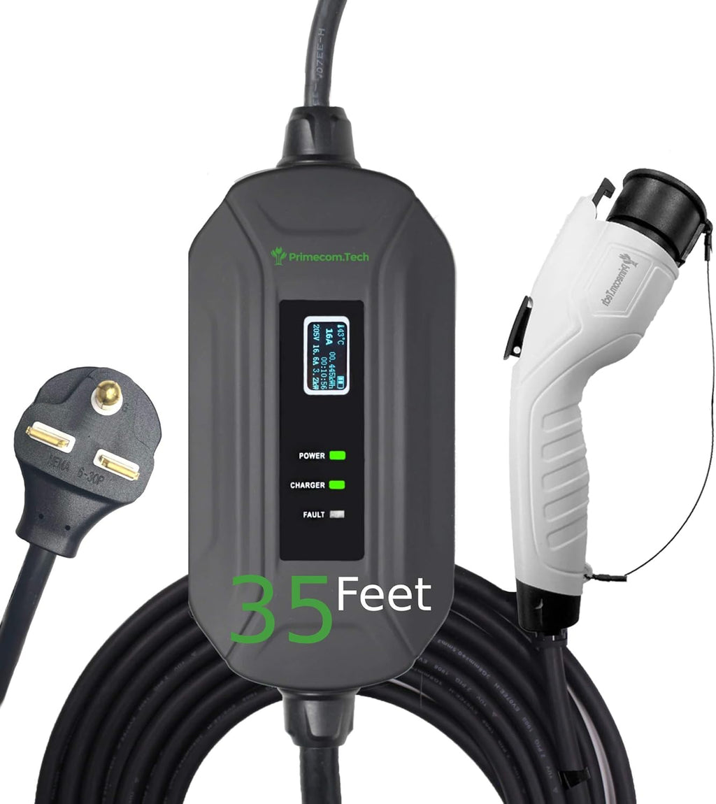 Portable Level 2 Electric Vehicle Charger, 16Amp, 30 Feet T81585