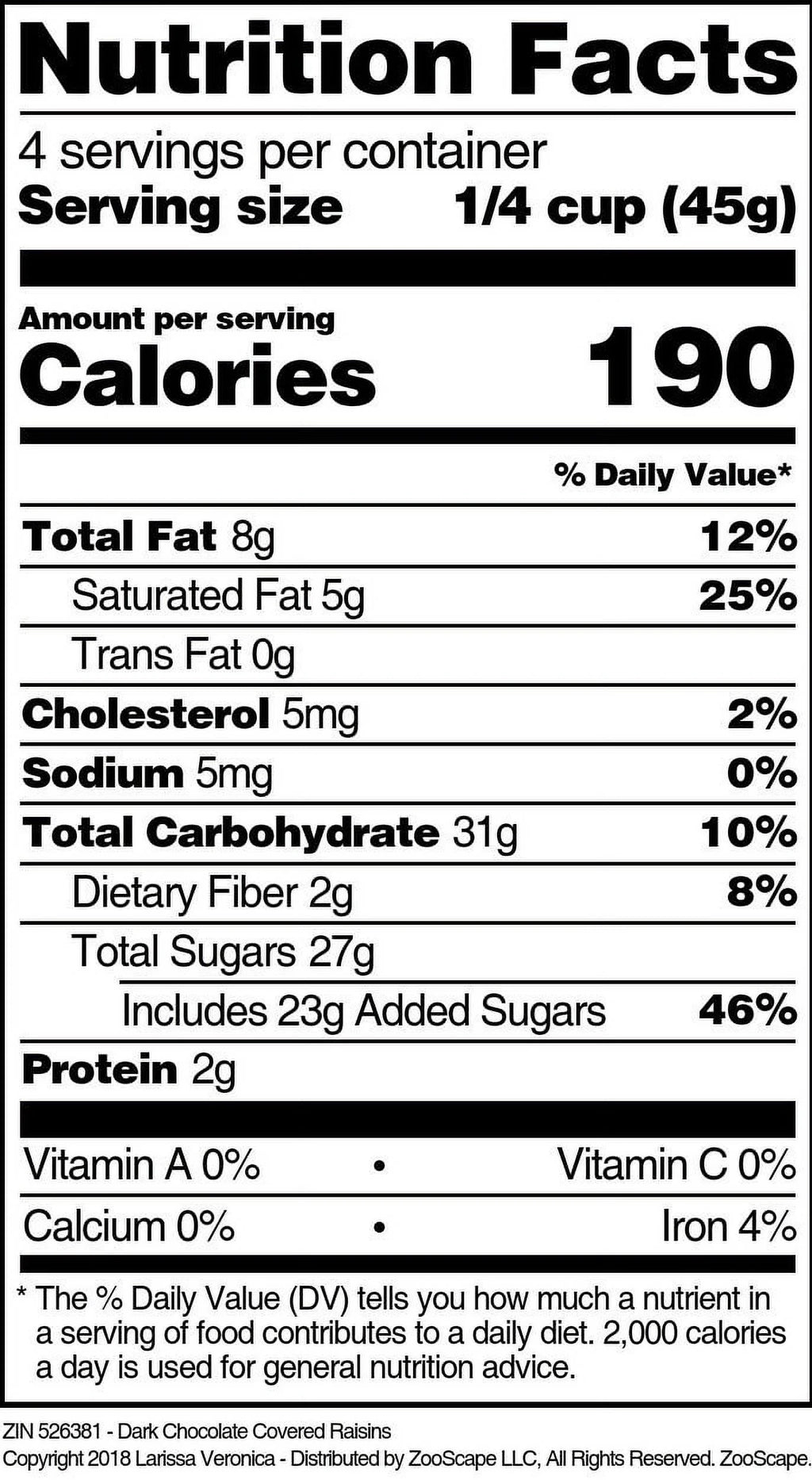 Dark Chocolate Covered Raisins 8 oz T23206