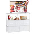 5 Fabric Drawer Dresser TV Stand with Open Shelf S1699