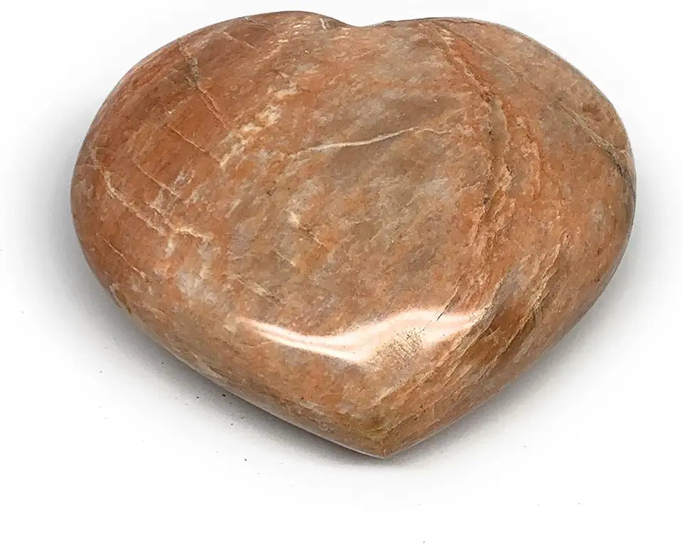 Natural Untreated Pink Peach Moonstone Heart Polished Gemstone I86224