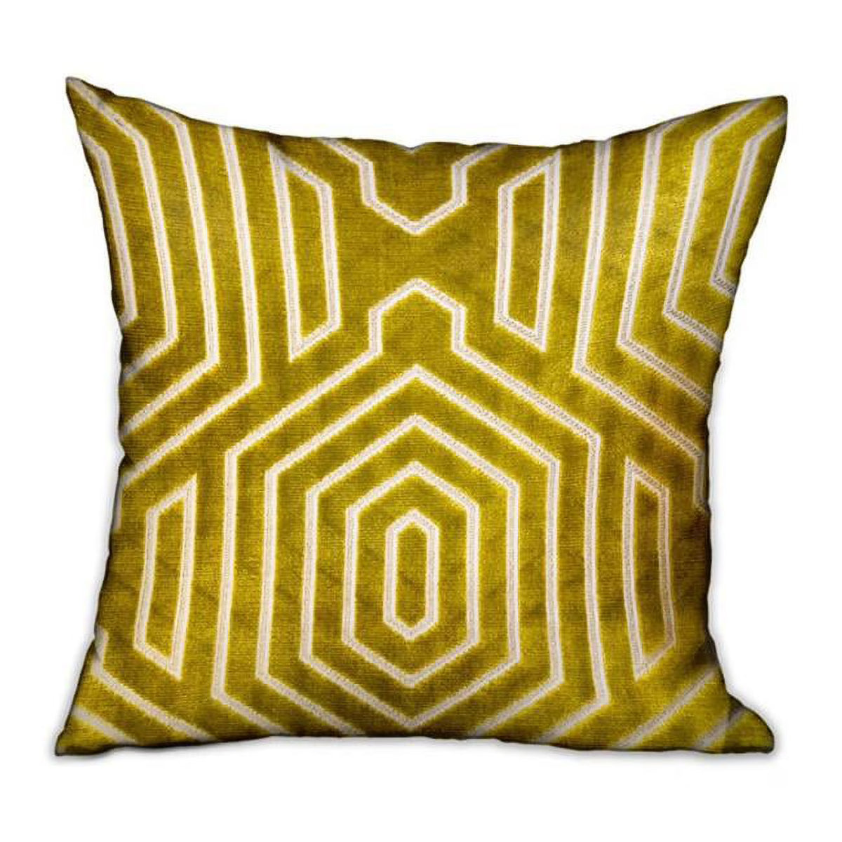 Goldenrod Velvet Geometric Throw Pillow J7738