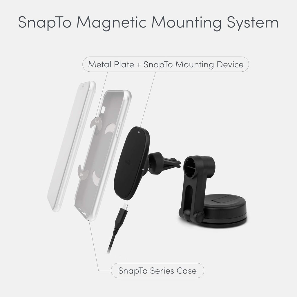 Magnetic Car Phone Holder with Wireless Charging, 10W Max, Pack of 2 A1636