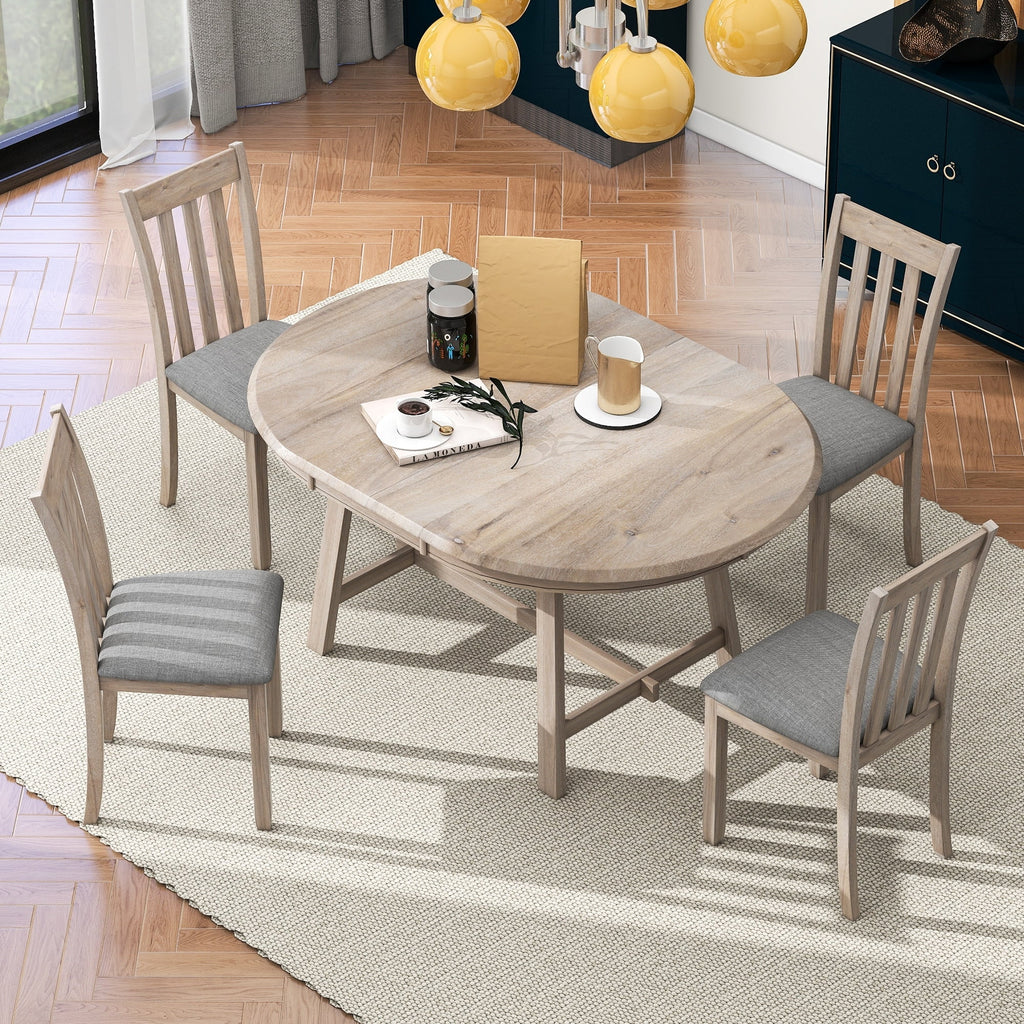 5-Piece Wooden Dining Table Set with 4 Chairs P29519