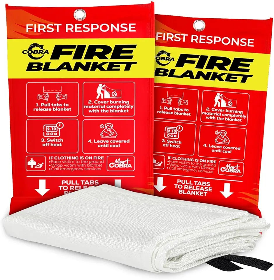Fire Blanket 2-Pack 40"x40" Fireproof Fiberglass R48027