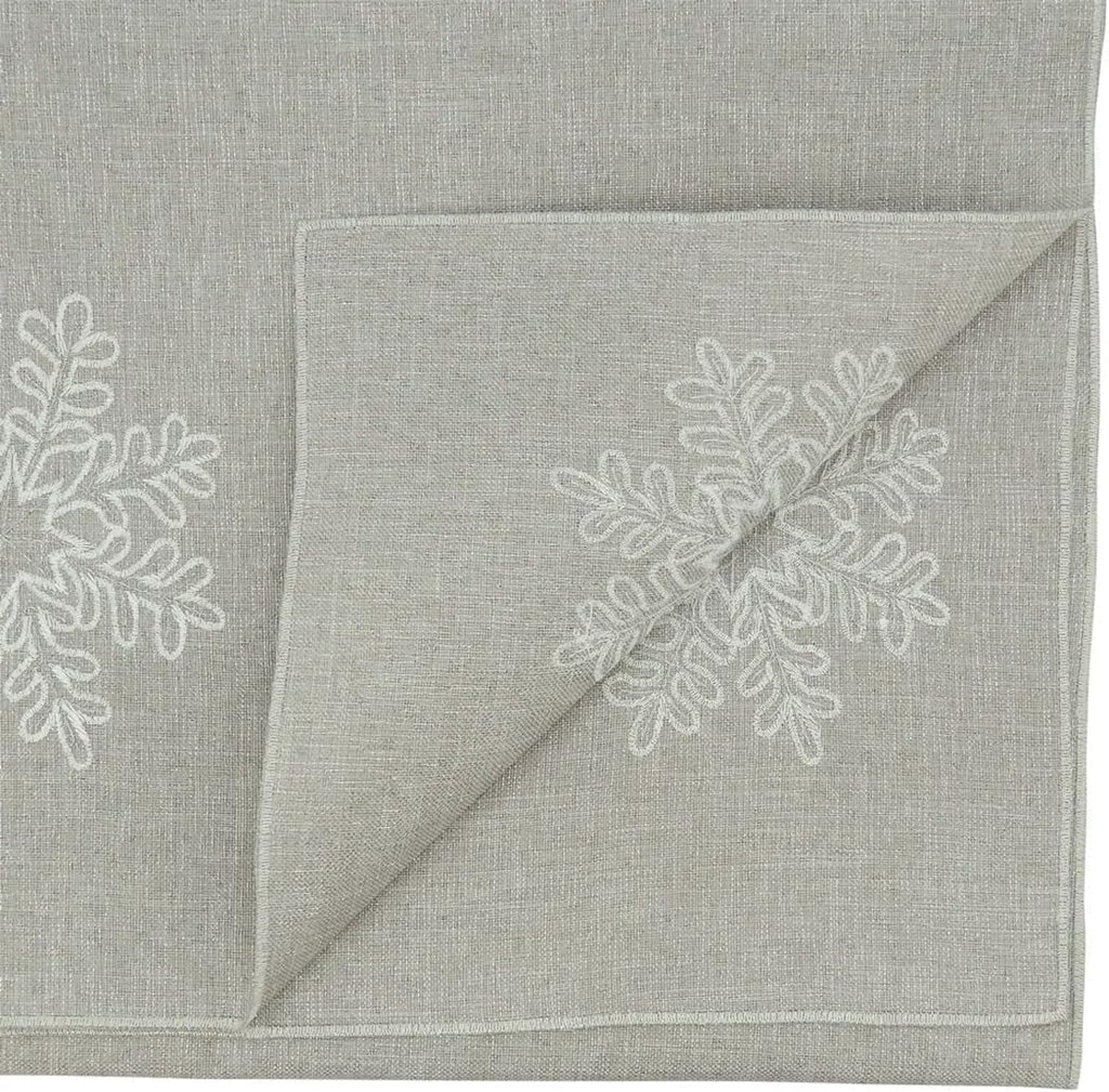 Embroidered Snowflake Silver Table Runner 16" W X 90" L X3066