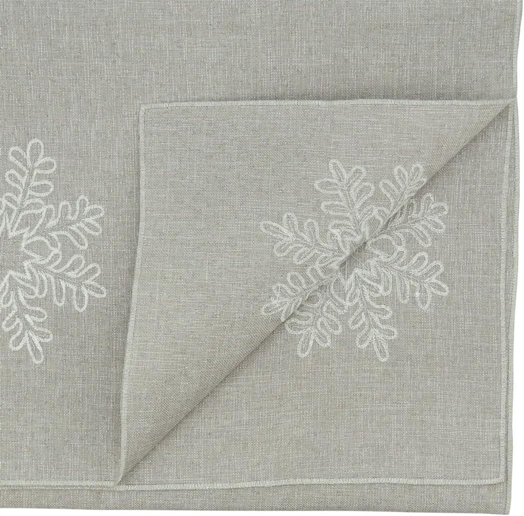 Embroidered Snowflake Silver Table Runner 16" W X 90" L X3066
