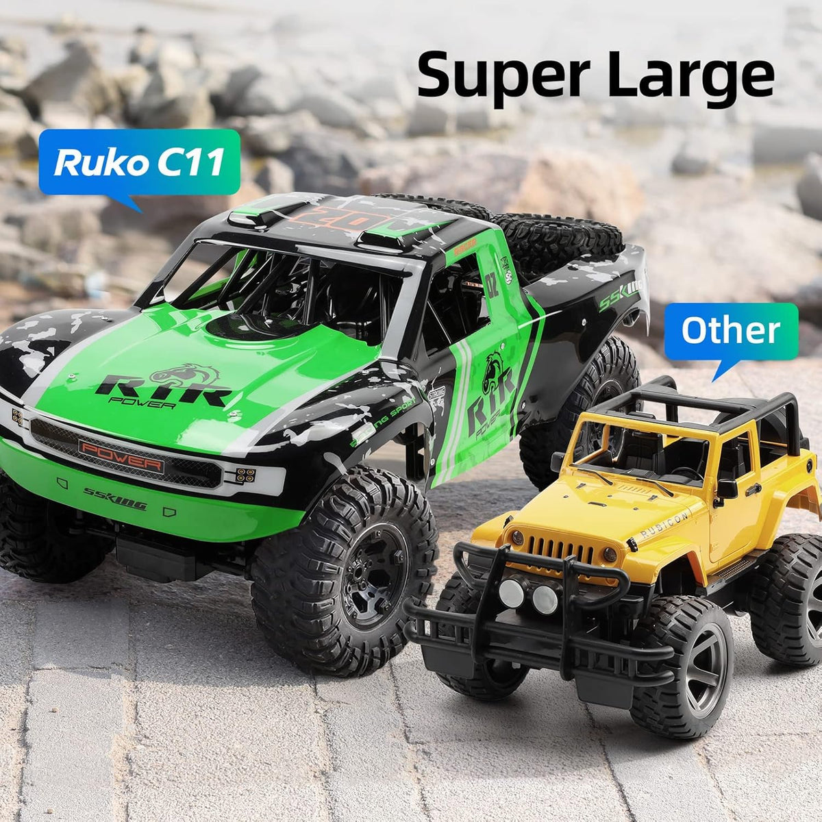 Green 4WD Waterproof Remote Control Monster Truck U729