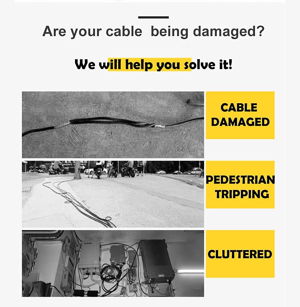 36x20x2” 5 Channel Rubber Cable Protector with Yellow Flip-Open Top Cover I252279