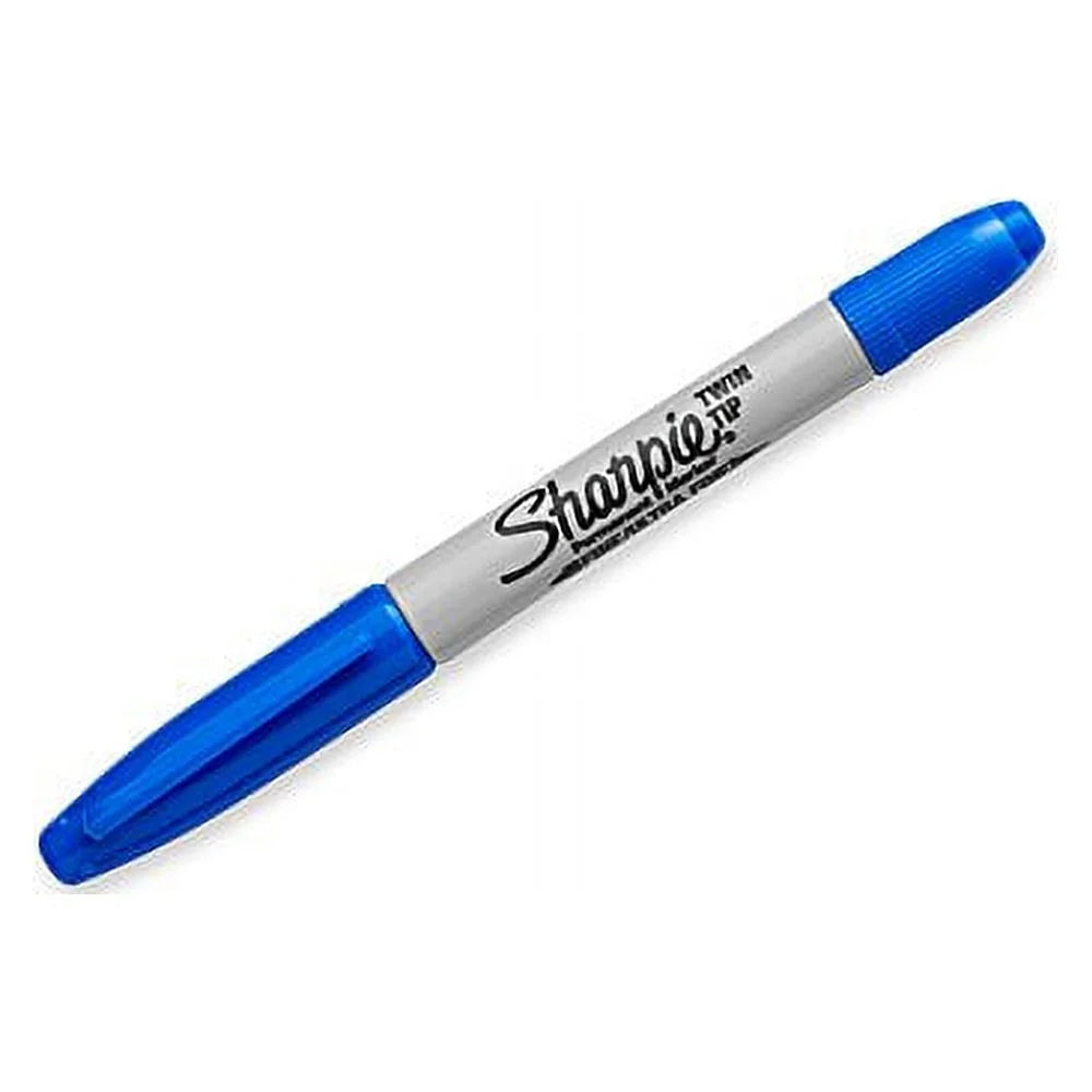 Blue Fine and Ultra Fine Permanent Markers 12 Count D449