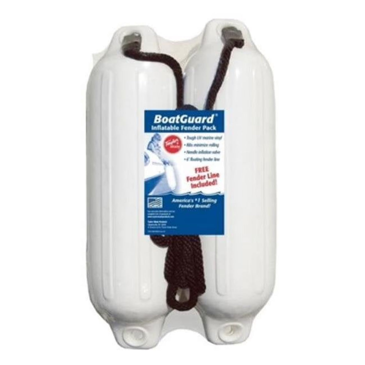 4 x 16 in. White with Black Rope Boat Guard Fender Pack of 2 U481239