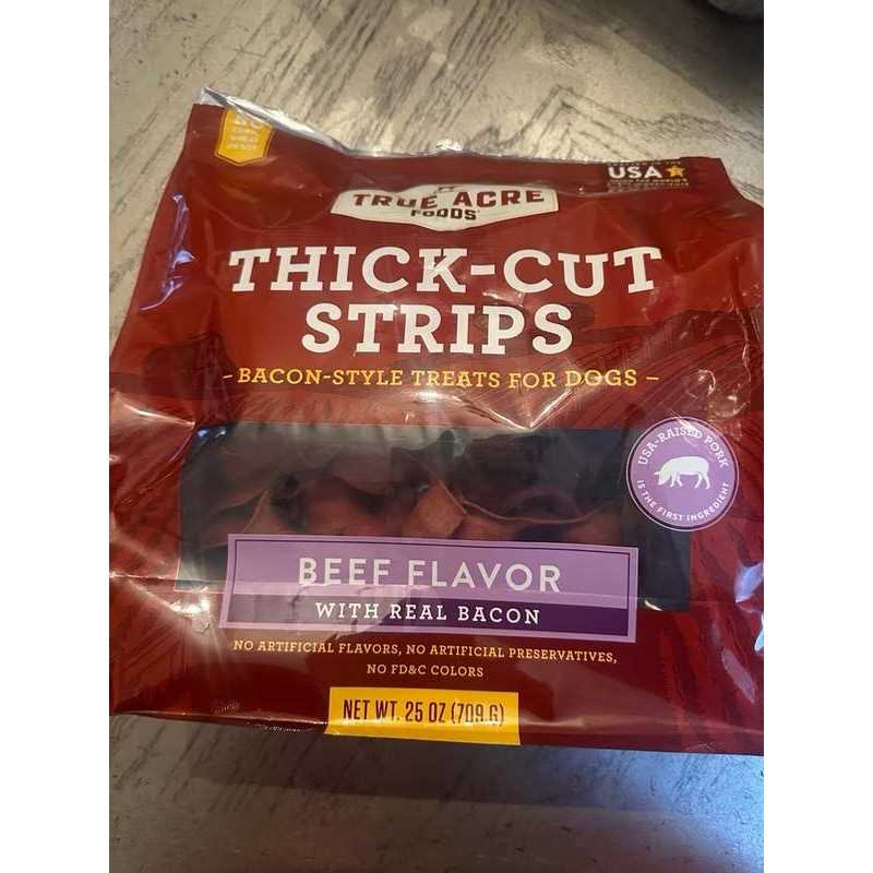 Thick Cut Strips with Real Bacon Dog Treats L630507