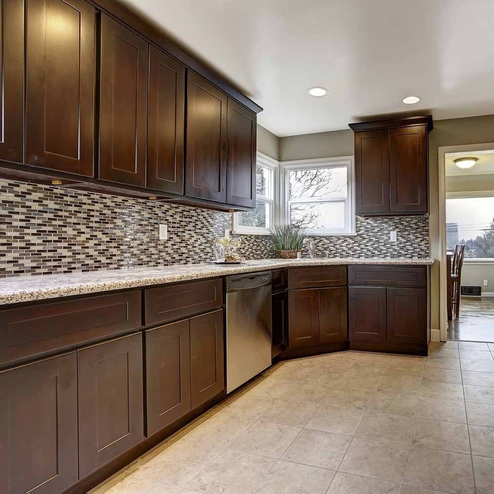 Espresso Double Door Kitchen Cabinet O198931