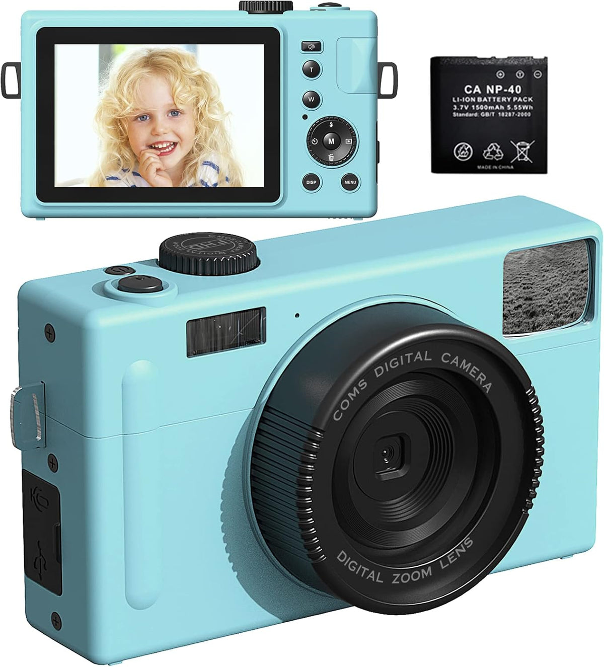 Pink 24MP Full HD 1080P Digital Camera with 3 Inch IPS Screen, Pack of 2 O941045
