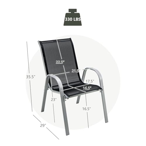 Set of 4 Stackable Metal Patio Chairs T185