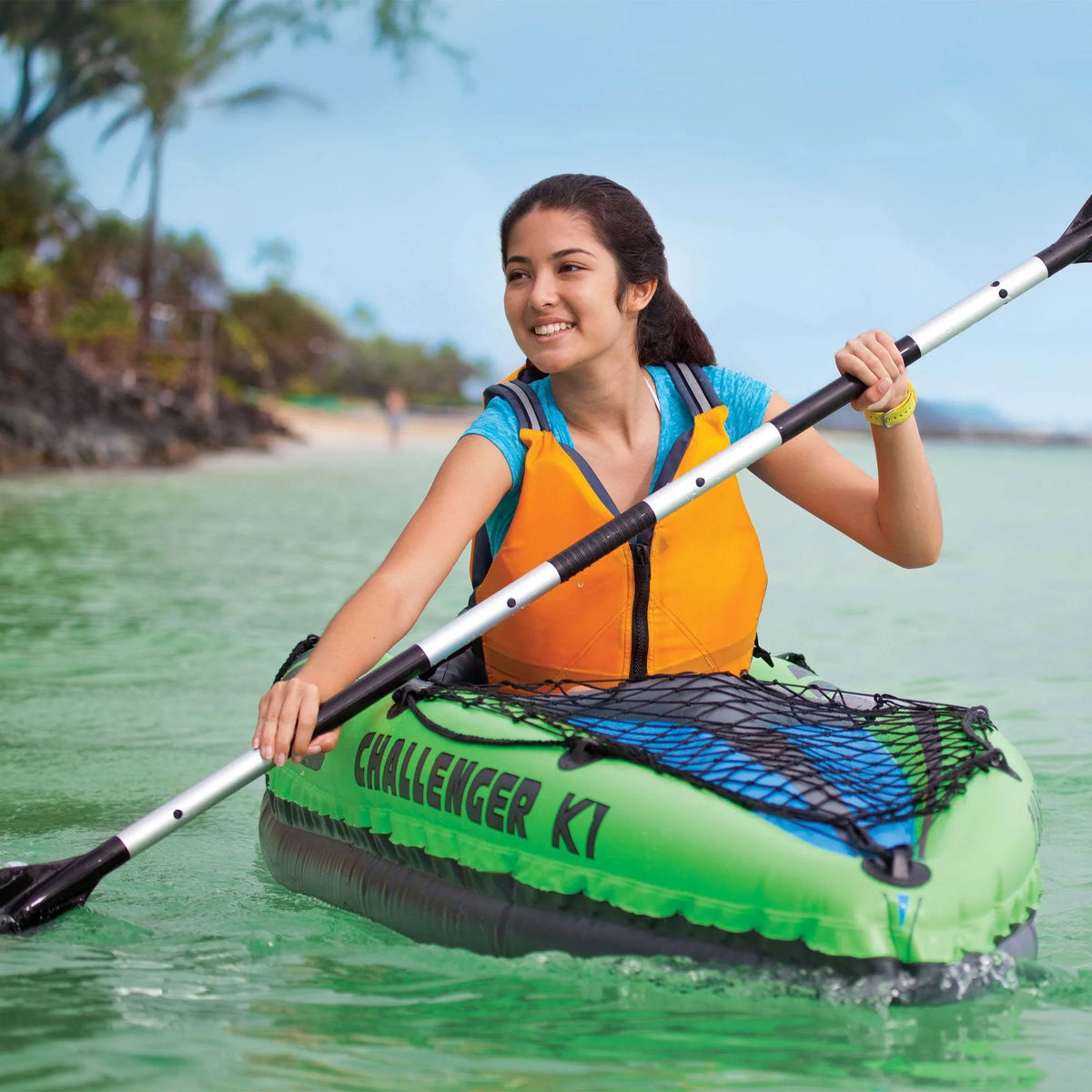 Inflatable Single Person Kayak Set with Pump O446