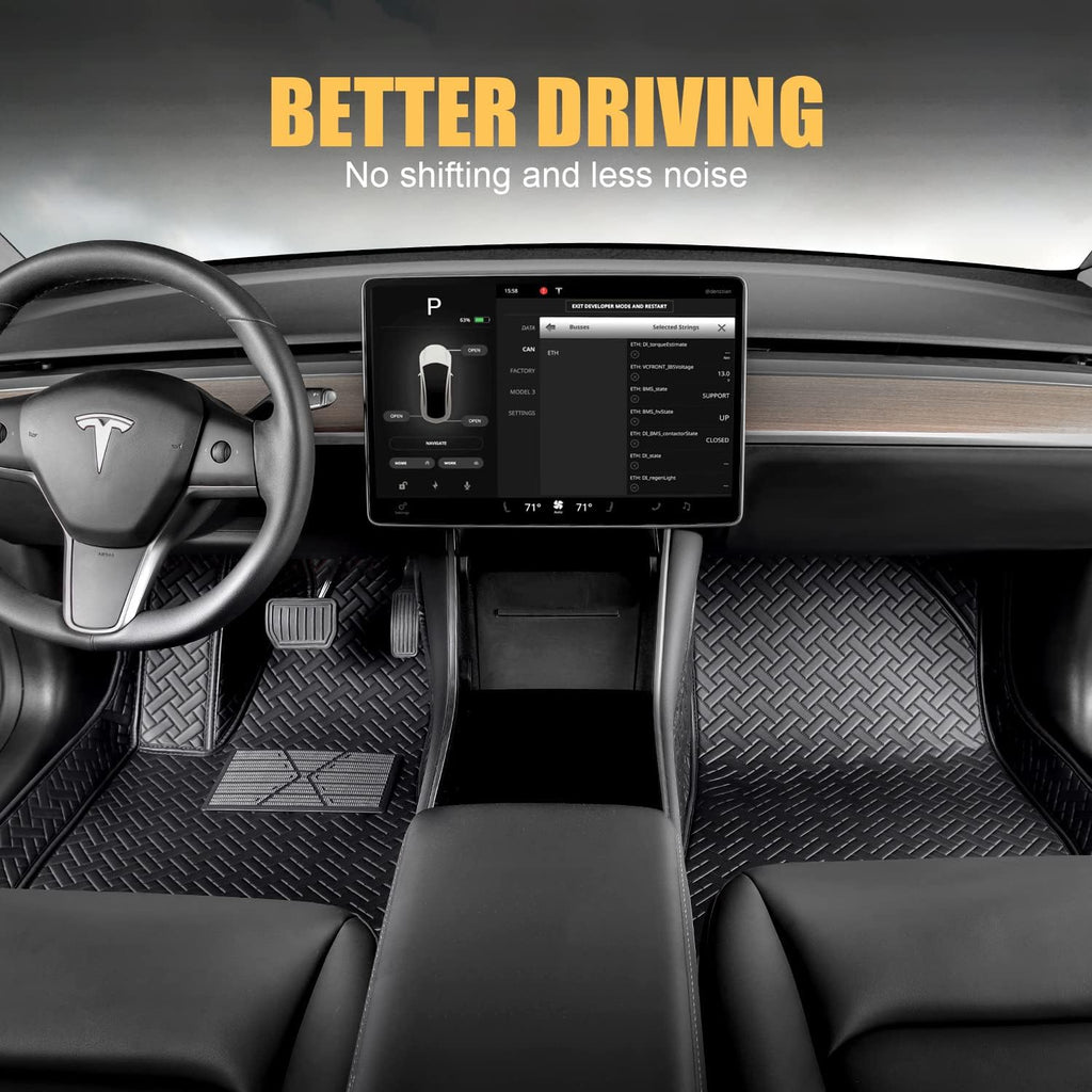 Black Waterproof Car Floor Mats for Tesla Model 3 X431871