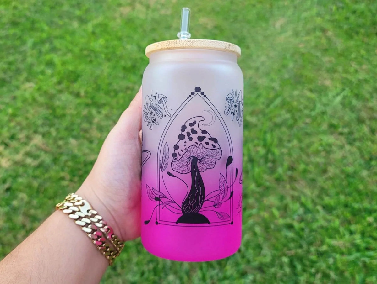16 oz Mushroom Beer Can Glass V163