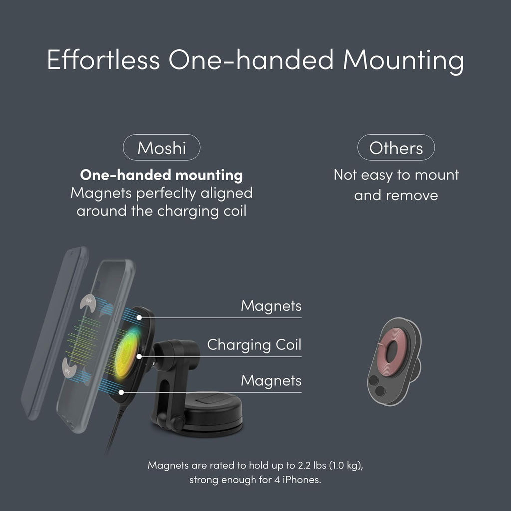 Magnetic Car Phone Holder with Wireless Charging, 10W Max, Pack of 2 A1636