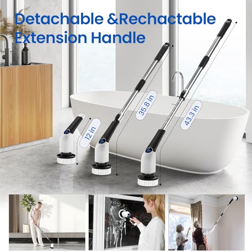 Cordless Electric Spin Scrubber with 8 Replaceable Brush Heads M854414