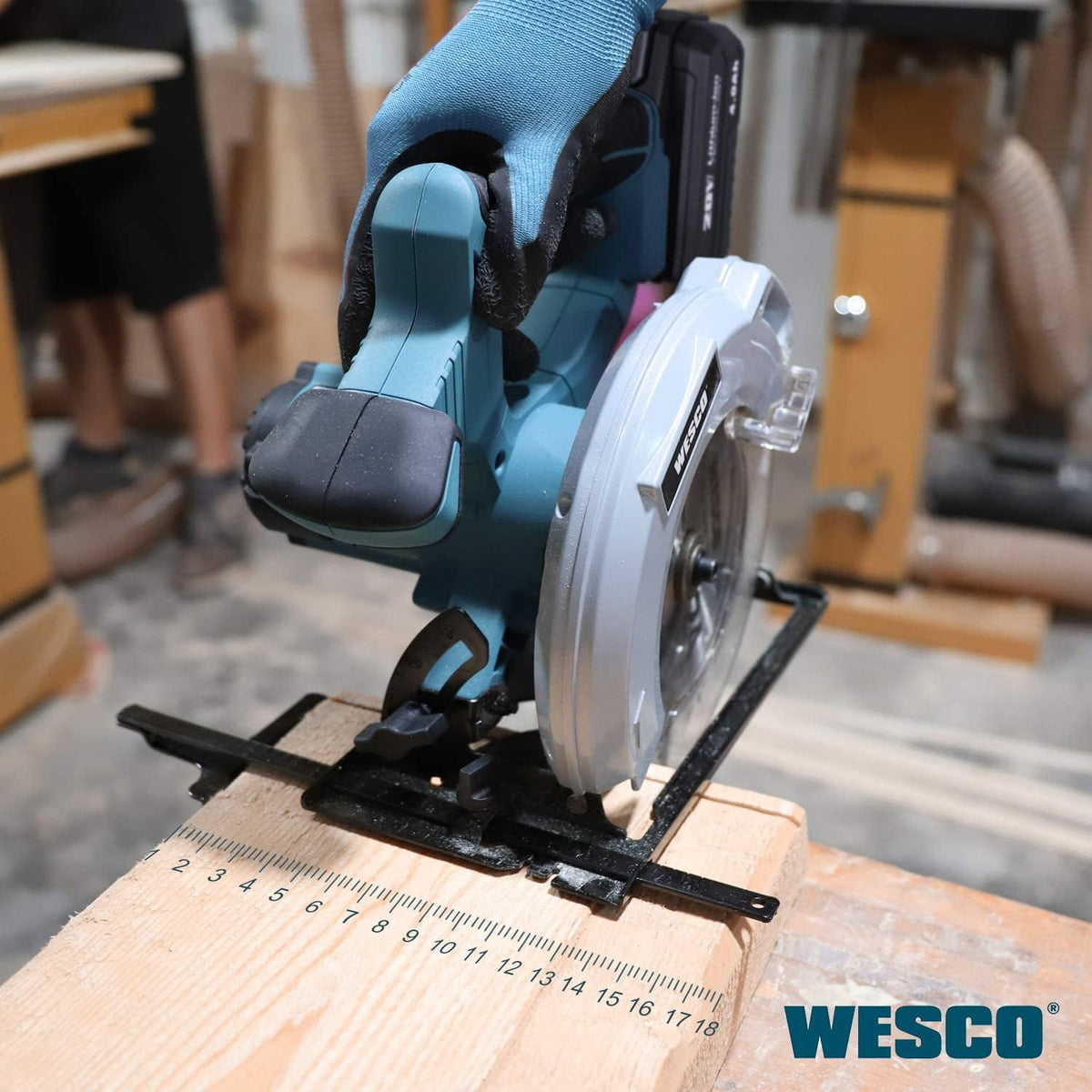 20V 4.0Ah Cordless Circular Saw, 6-1/2", 4000RPM, 0-45° Bevel, with Charger, Vacuum Adaptor, Parallel Guide, Wood Cutting Blades (24T / 40T), Pack of 2 J6858