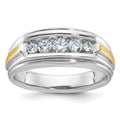 14k Two-tone Gold Men's 5-Stone 1/2 Carat Lab Grown Diamond Ring G7436