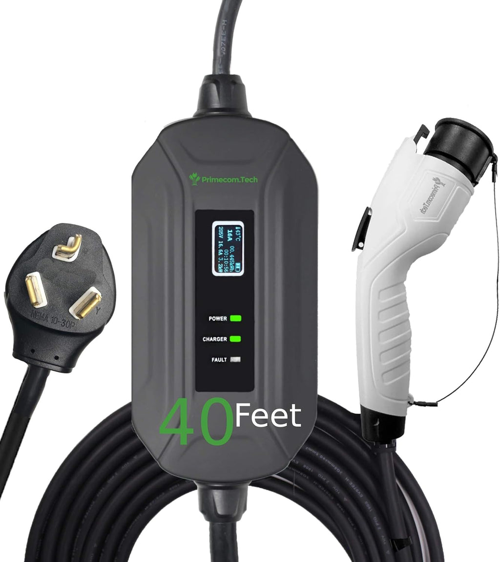 Portable Level 2 Electric Vehicle Charger, 16Amp, 30 Feet T81585