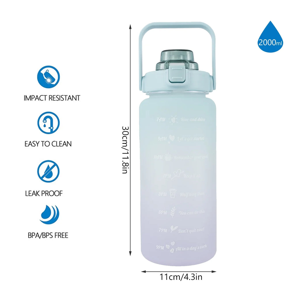 Gradient Color Water Bottle with Time Marker C38682