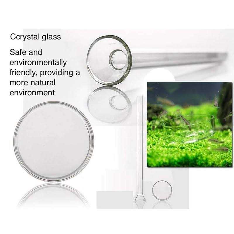 Aquarium Shrimp Feeding Tube and Dish Clear Crystal Glass O92028