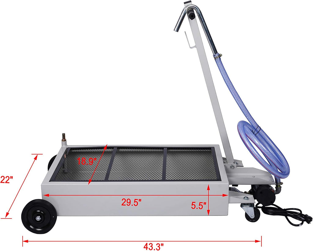 15 Gallon Low Profile Oil Drain Pan with Electric Pump O40217