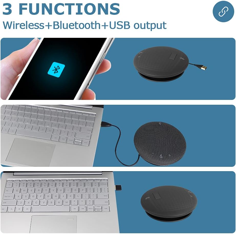 Wireless Bluetooth USB Conference Room Omnidirectional Microphone Speaker C1505