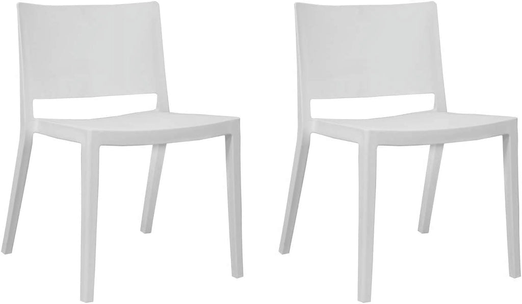 White Molded Plastic Side Chairs Set of 2 K2993