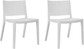 White Molded Plastic Side Chairs Set of 2 K2993