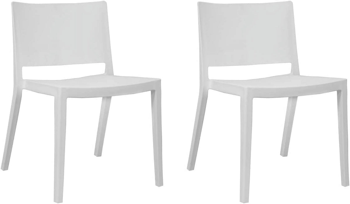White Molded Plastic Side Chairs Set of 2 K2993