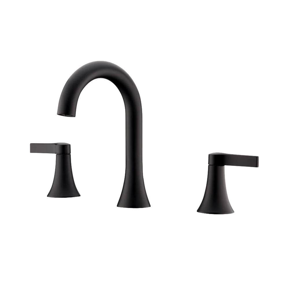 Matte Black 2-Handle Bathroom Faucet with Pop-Up Drain H7662