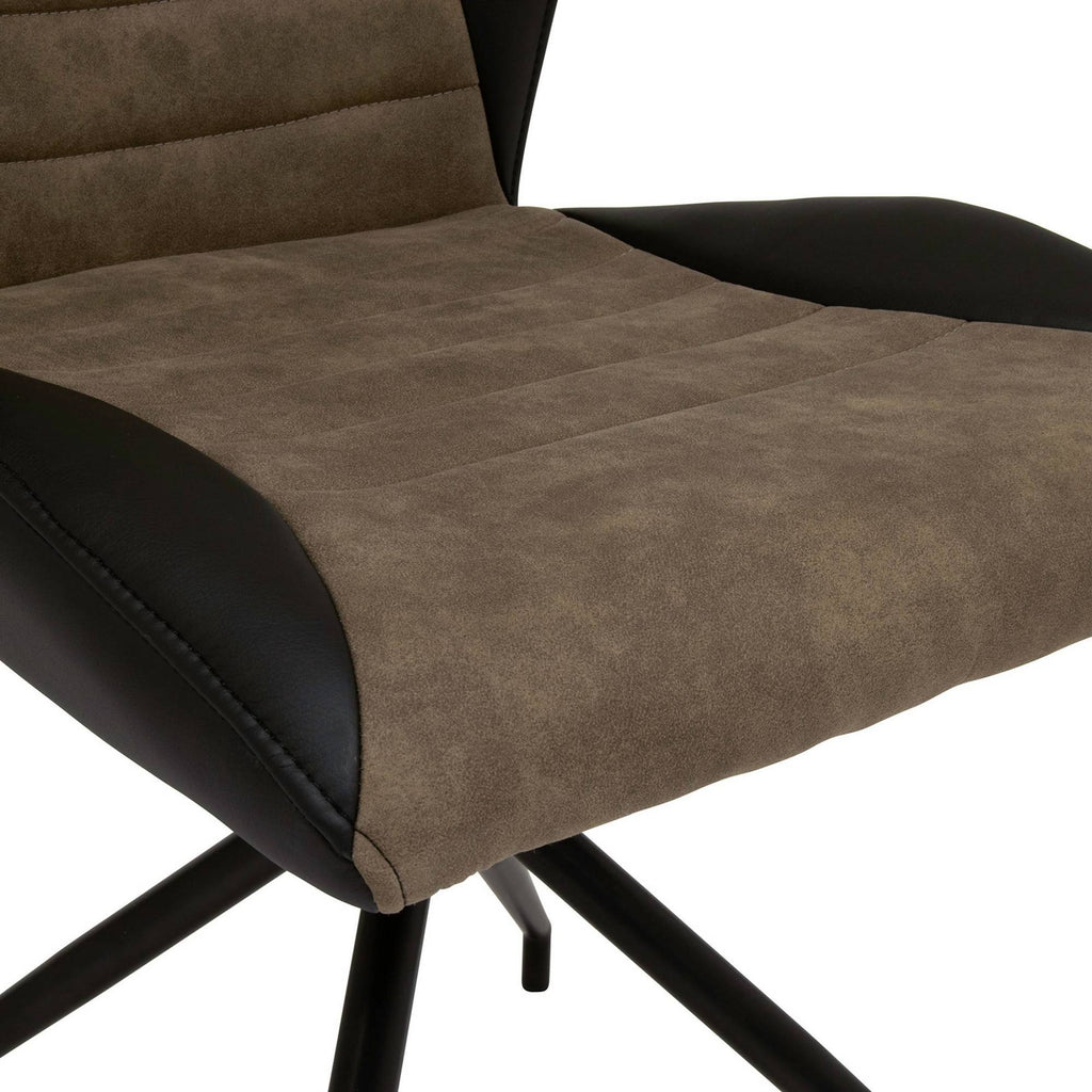 Black Brown Swivel Accent Chair with Metal Base S92755