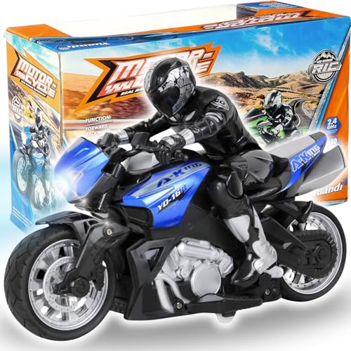 2.4G RC Stunt Motorcycle with Riding Figure 1:10 Scale Green R9816