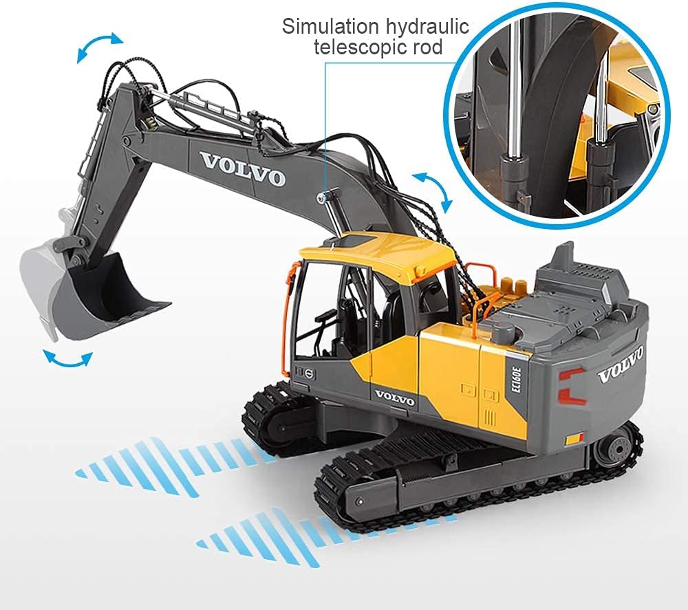 1/16 Scale RC Excavator Digger Toy with 2 Tools F704
